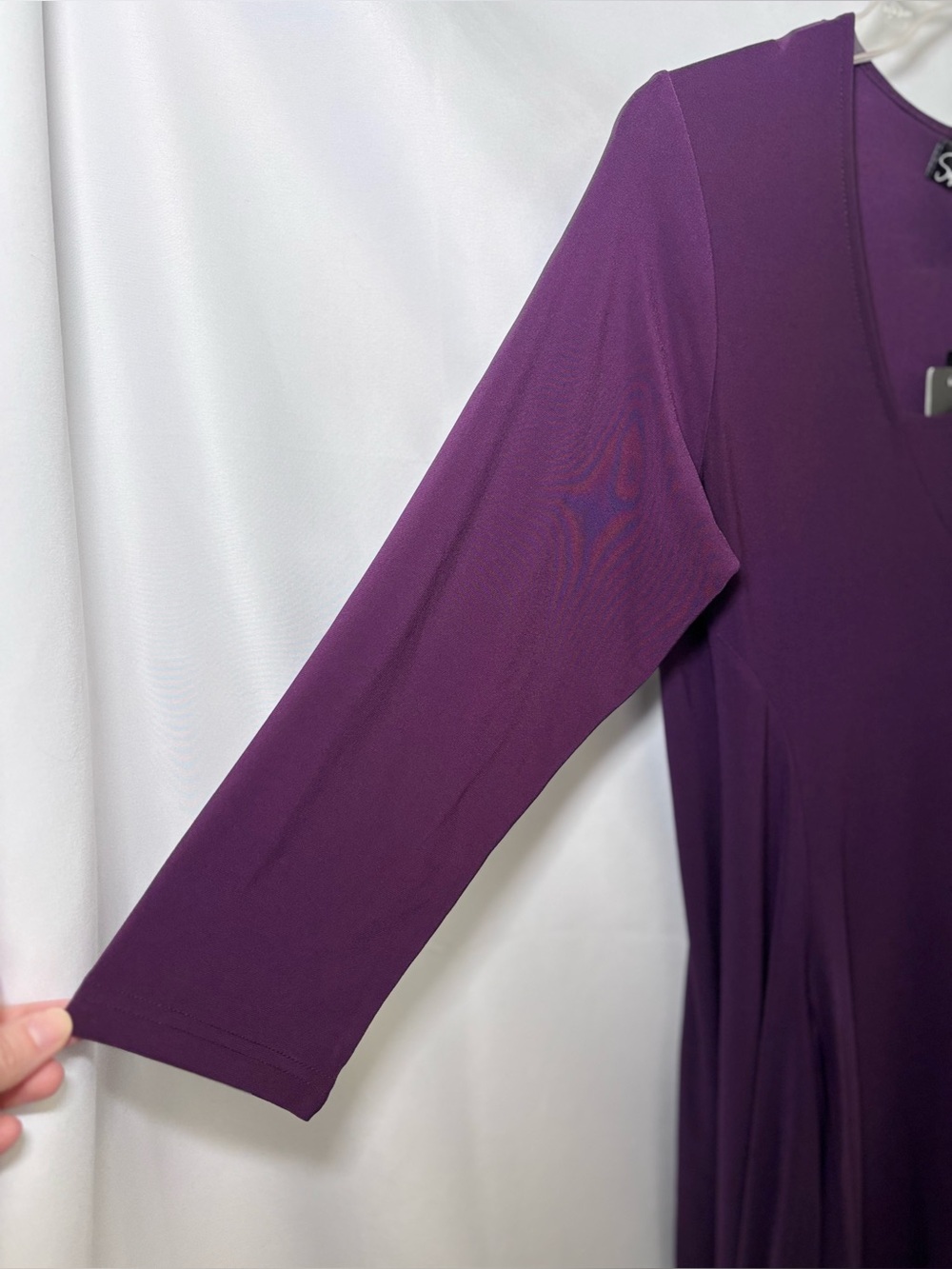 Sympli Asymmetrical Tunic Blouse Color Merlot Size 12 - Picture 7 of 10